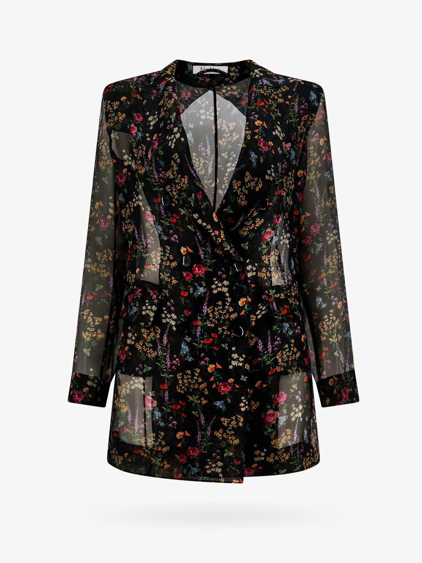 Silk blazer with floral print