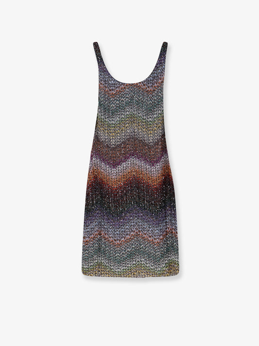 Short knitted dress with all-over sequins