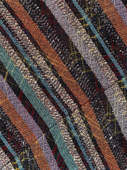 Viscose blend long dress with chevron pattern