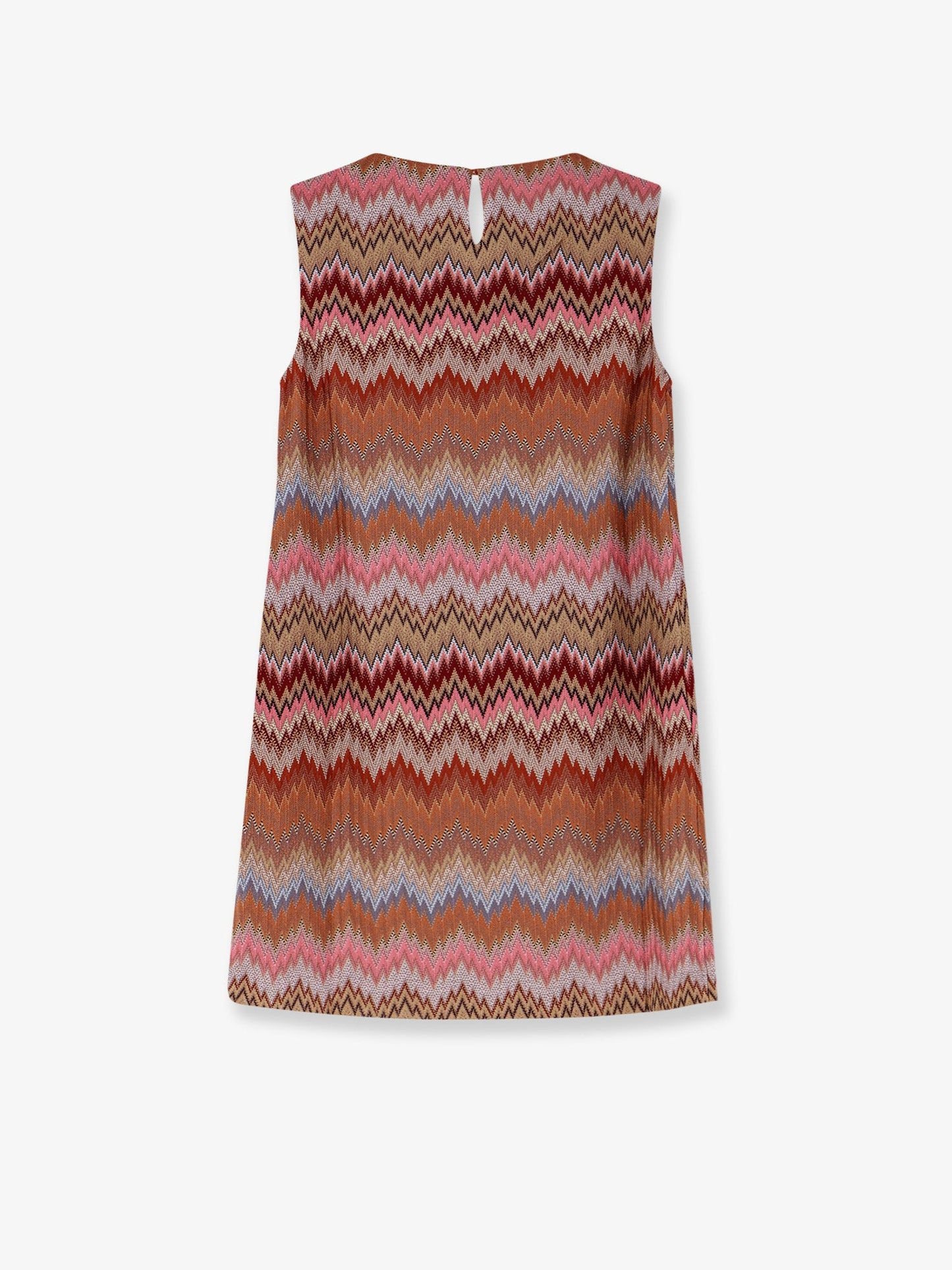 Short viscose dress with chevron pattern