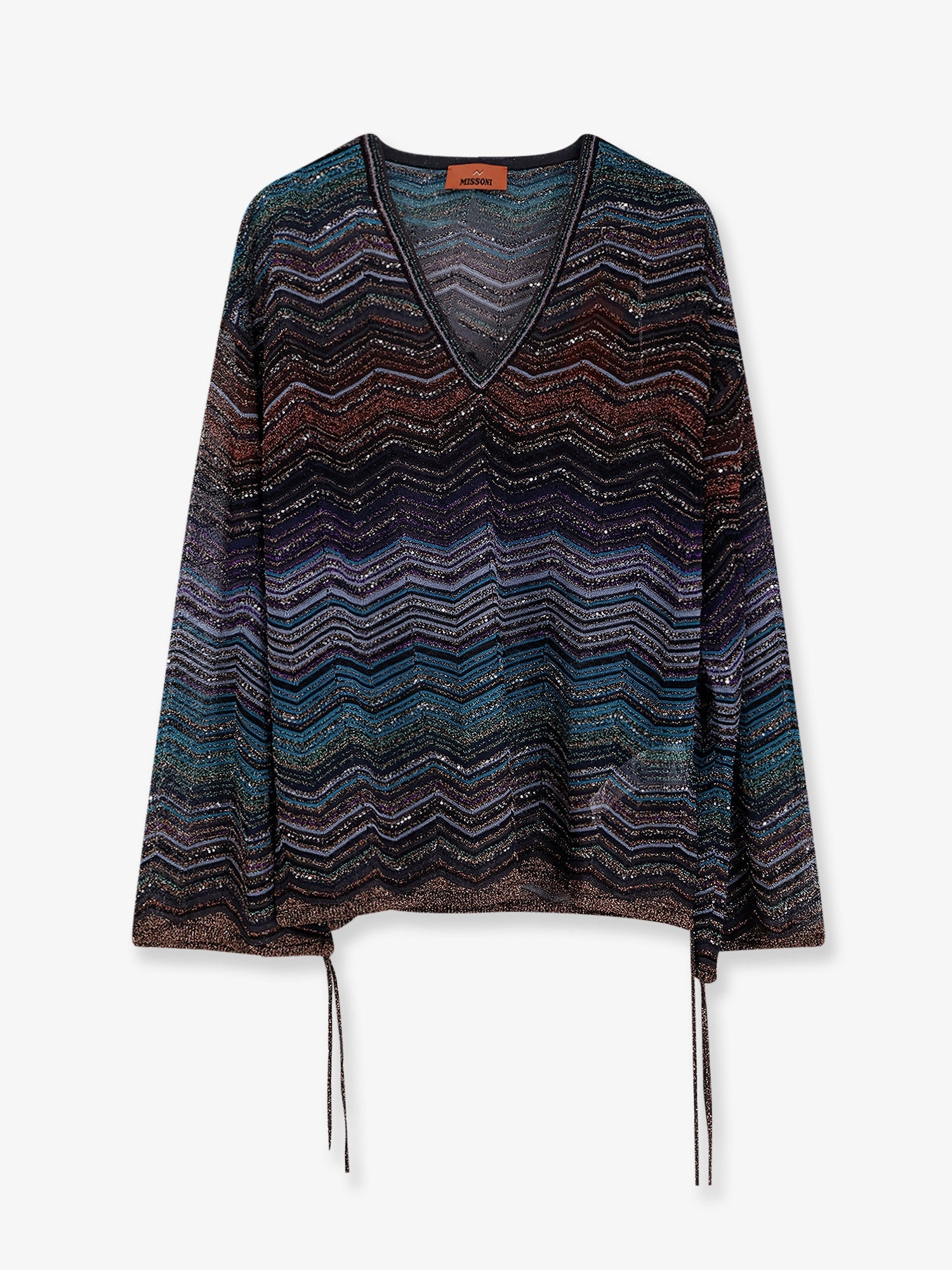 Viscose and metallic fiber sweater
