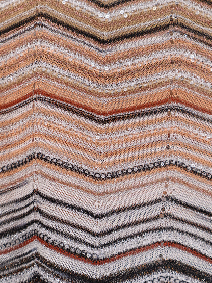 Viscose tank top with laminated chevron pattern