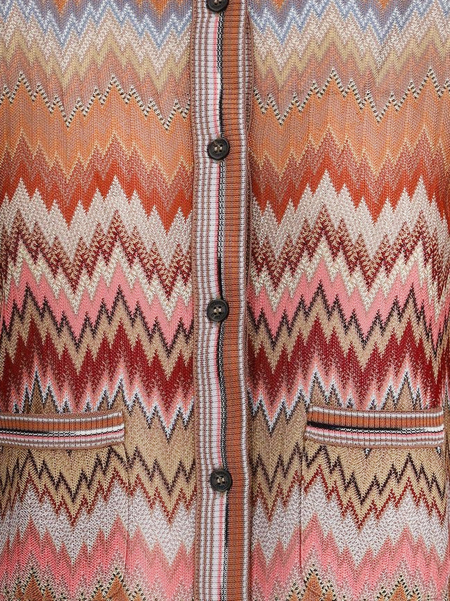 Viscose cardigan with chevron pattern