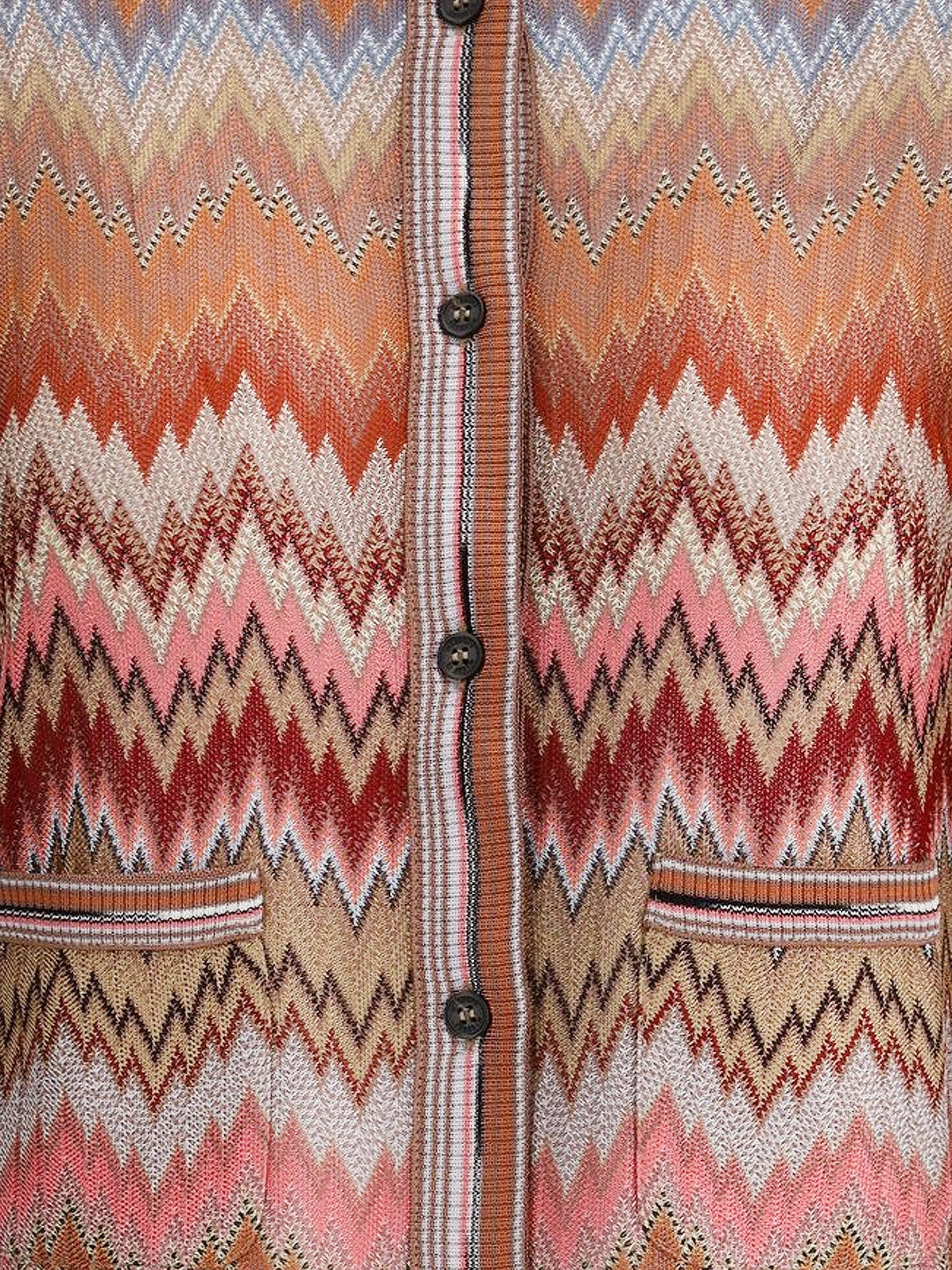 Viscose cardigan with chevron pattern