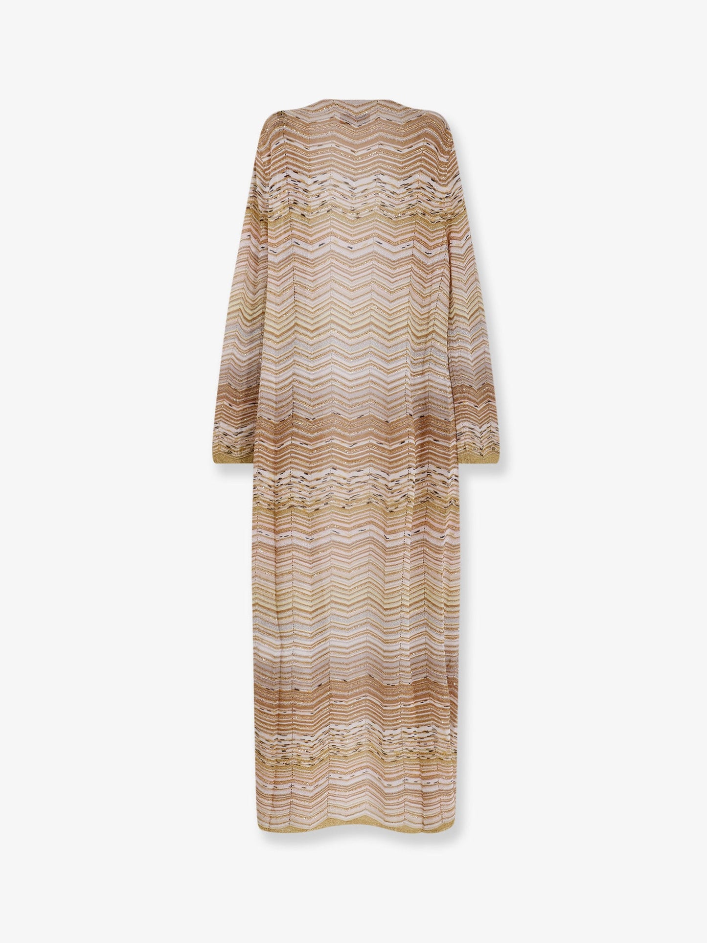 Long chevron motif cardigan with all-over sequins