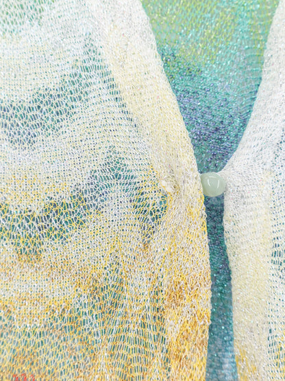 Long Cover Up viscose and metallic fiber dress