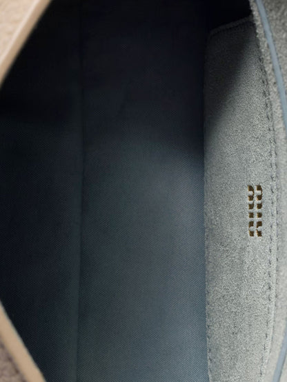 Leather crossbody bag with logo on the front