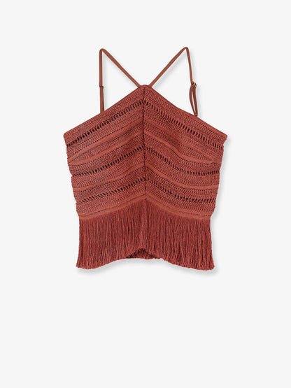 Asymmetrical top with fringes