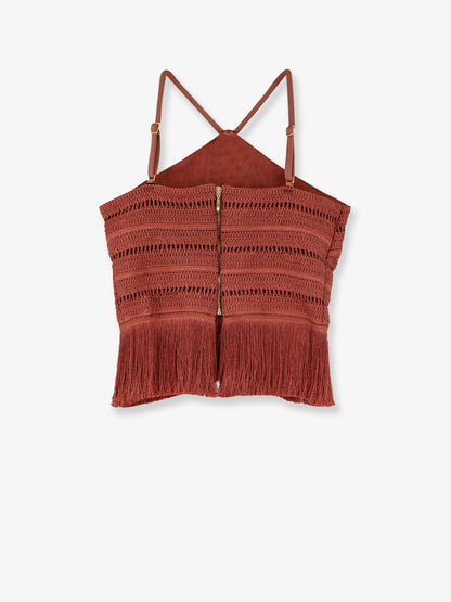 Asymmetrical top with fringes