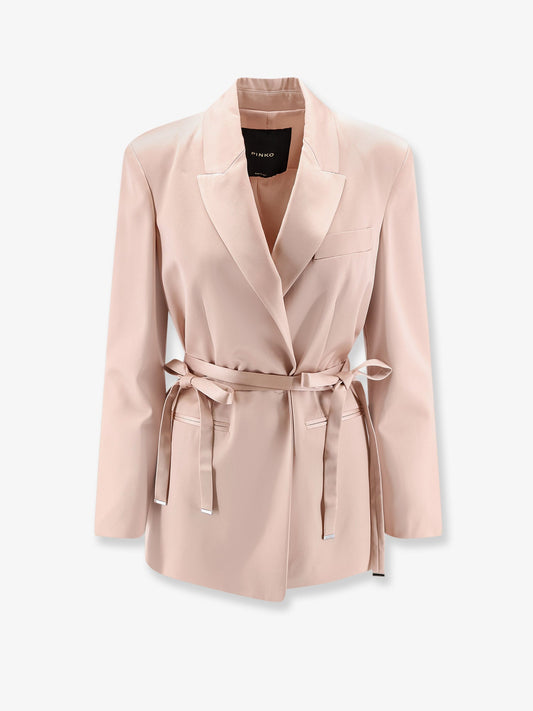 Rapa satin blazer with belt