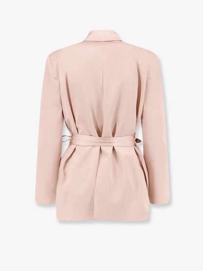 Rapa satin blazer with belt