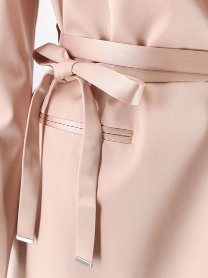 Rapa satin blazer with belt