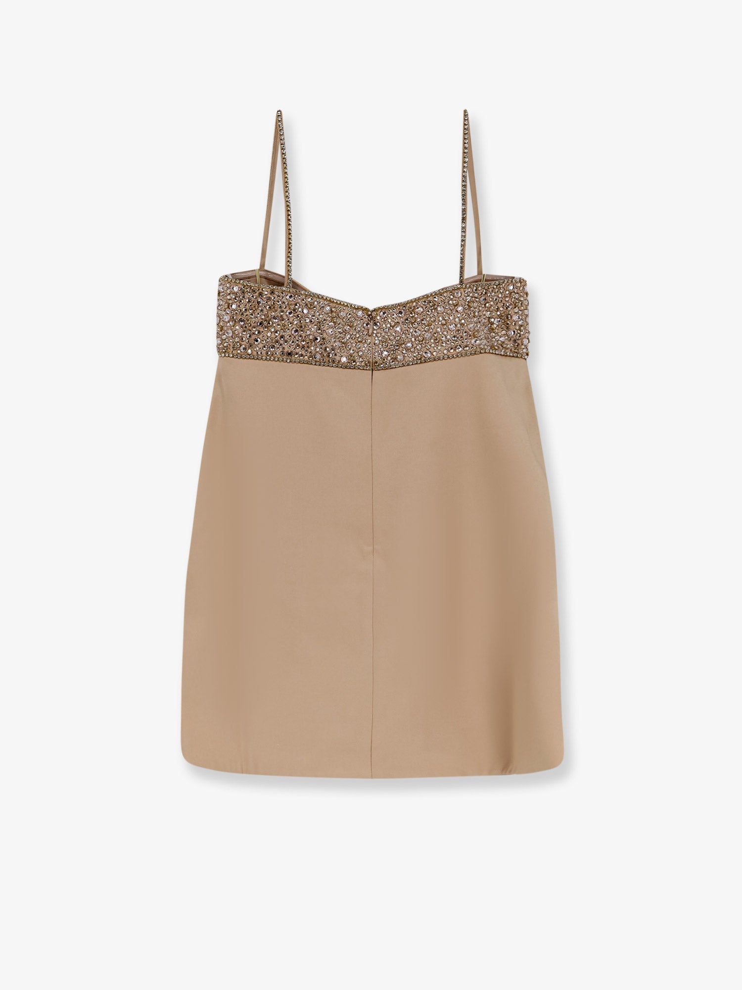 Shyla satin dress with rhinestones detail