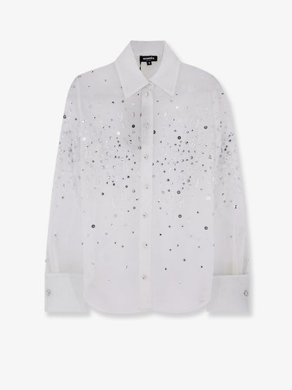 Eugenia shirt with all-over rhinestone details