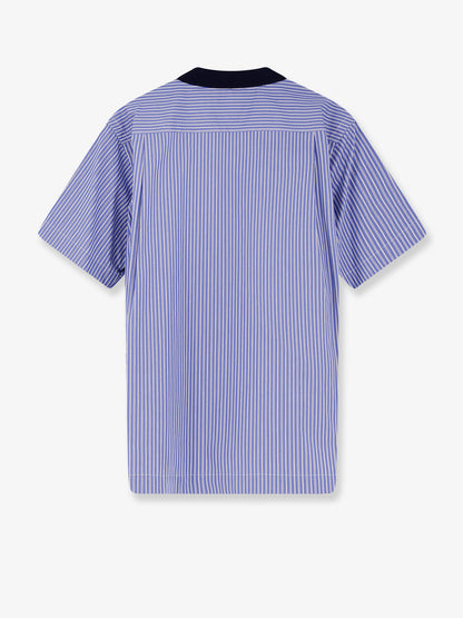 Striped fabric polo shirt