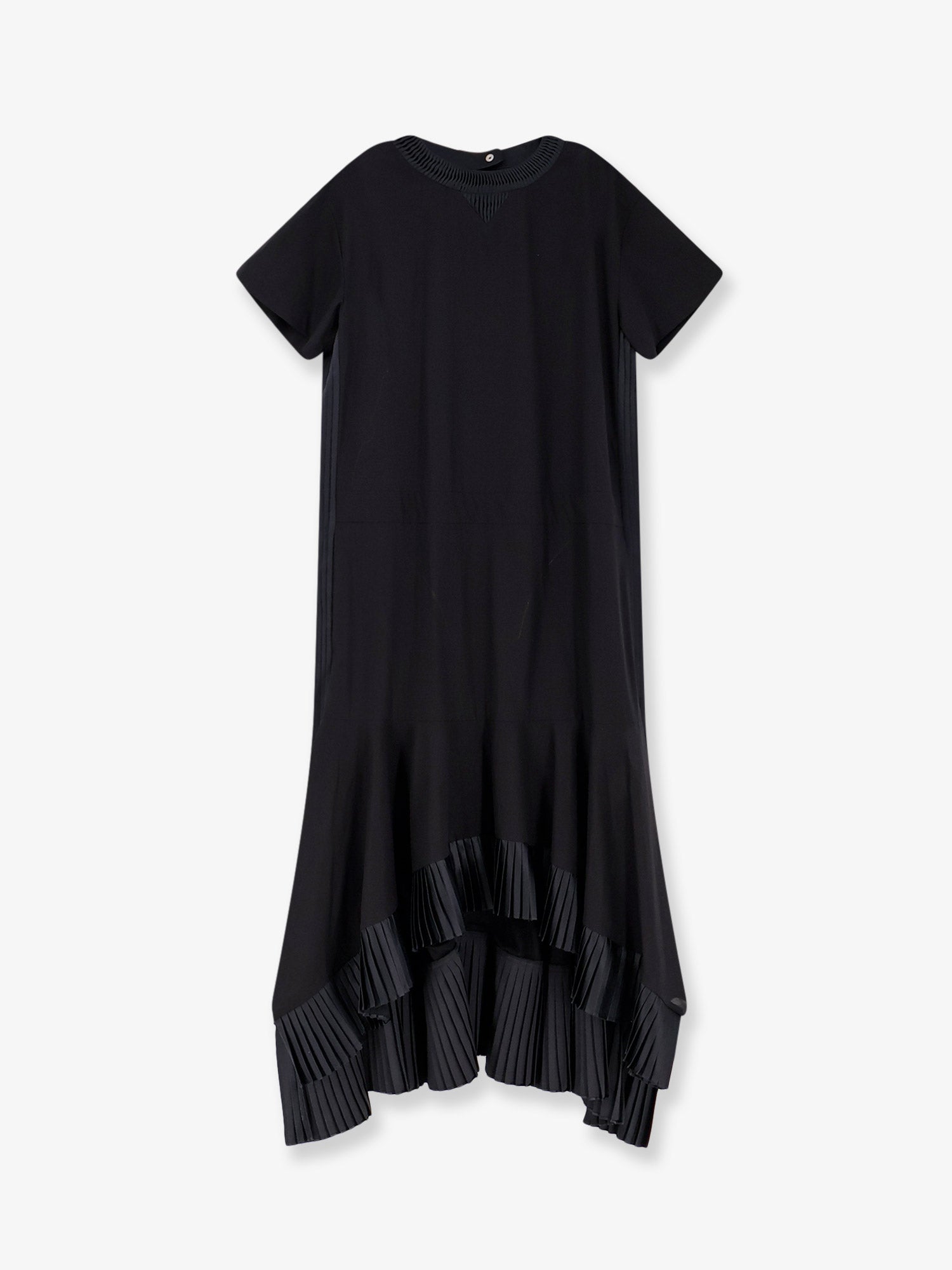 Cotton dress with pleated details