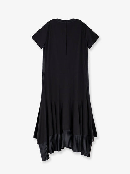 Cotton dress with pleated details