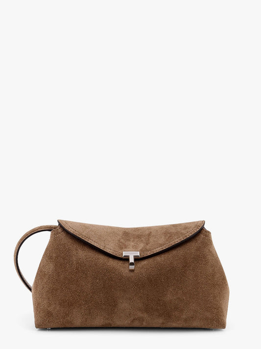 Suede T-Lock Clutch