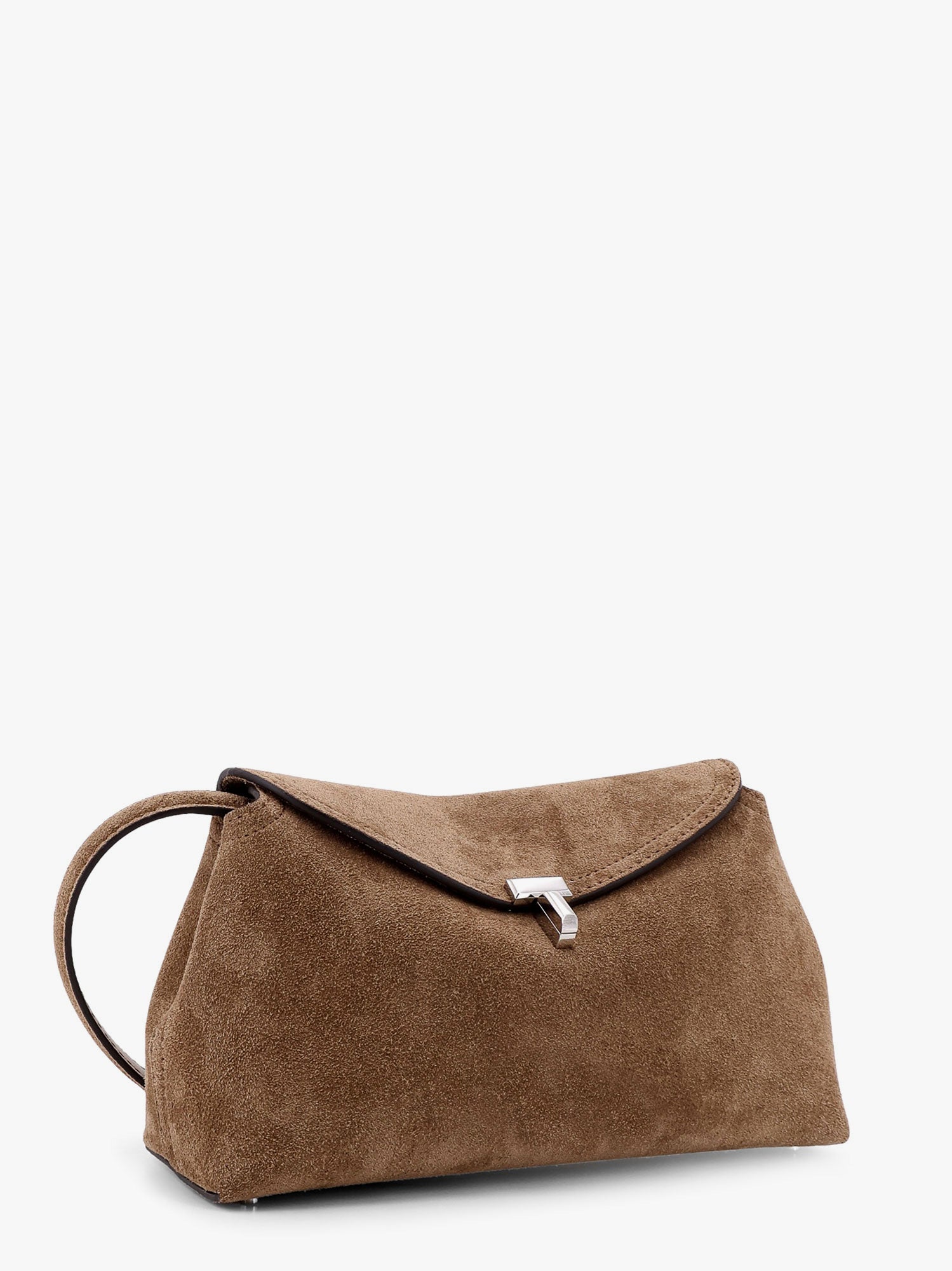 Suede T-Lock Clutch
