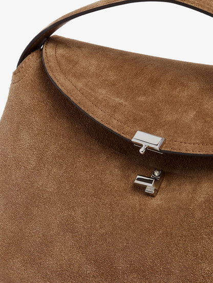 T-Lock suede handbag