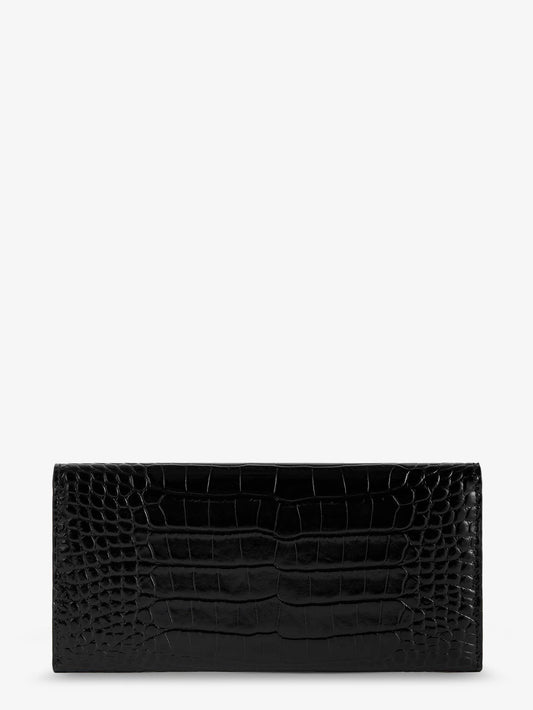 T-Lock croco print leather wallet