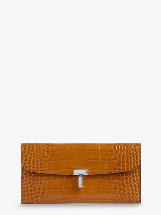 T-Lock crocodile-print leather wallet