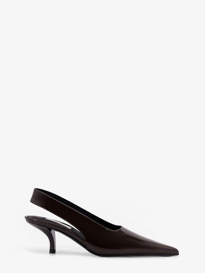 Patent leather slingback pumps