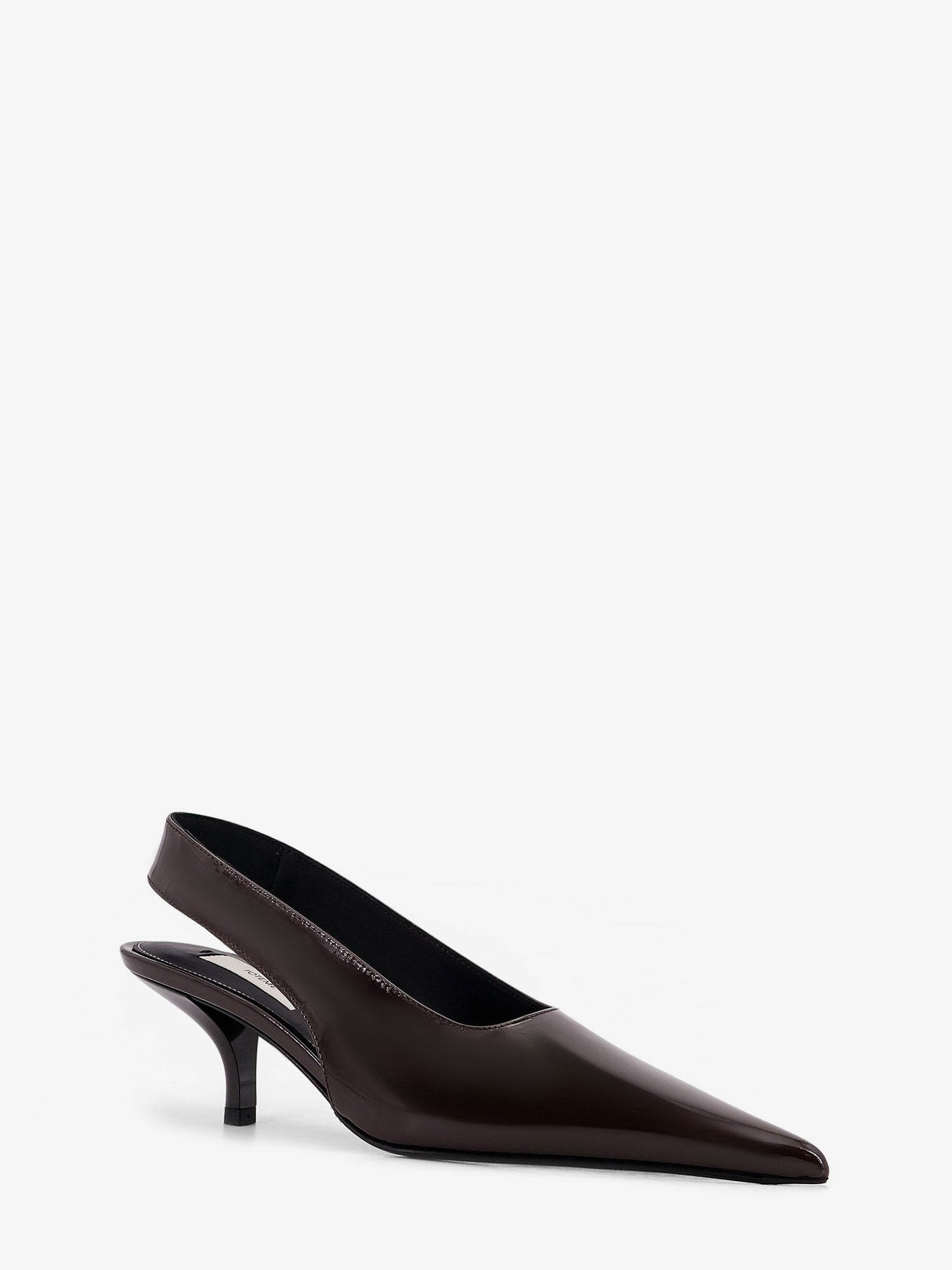 Patent leather slingback pumps
