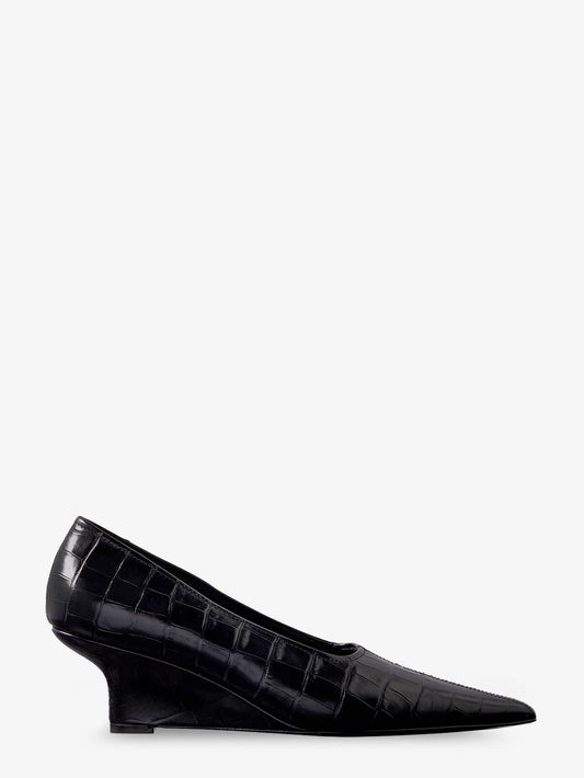 Sharp Wedge leather pump with croco motif