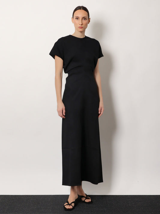 Slouch waist wool dress