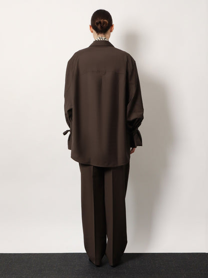 Tie-Cuff wool shirt