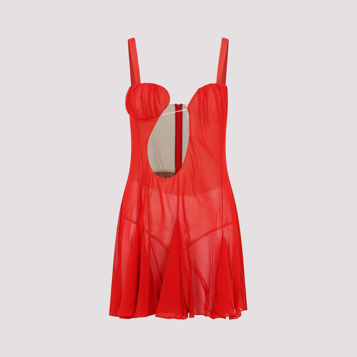 asymmetrical panel godet mini dress-image-1