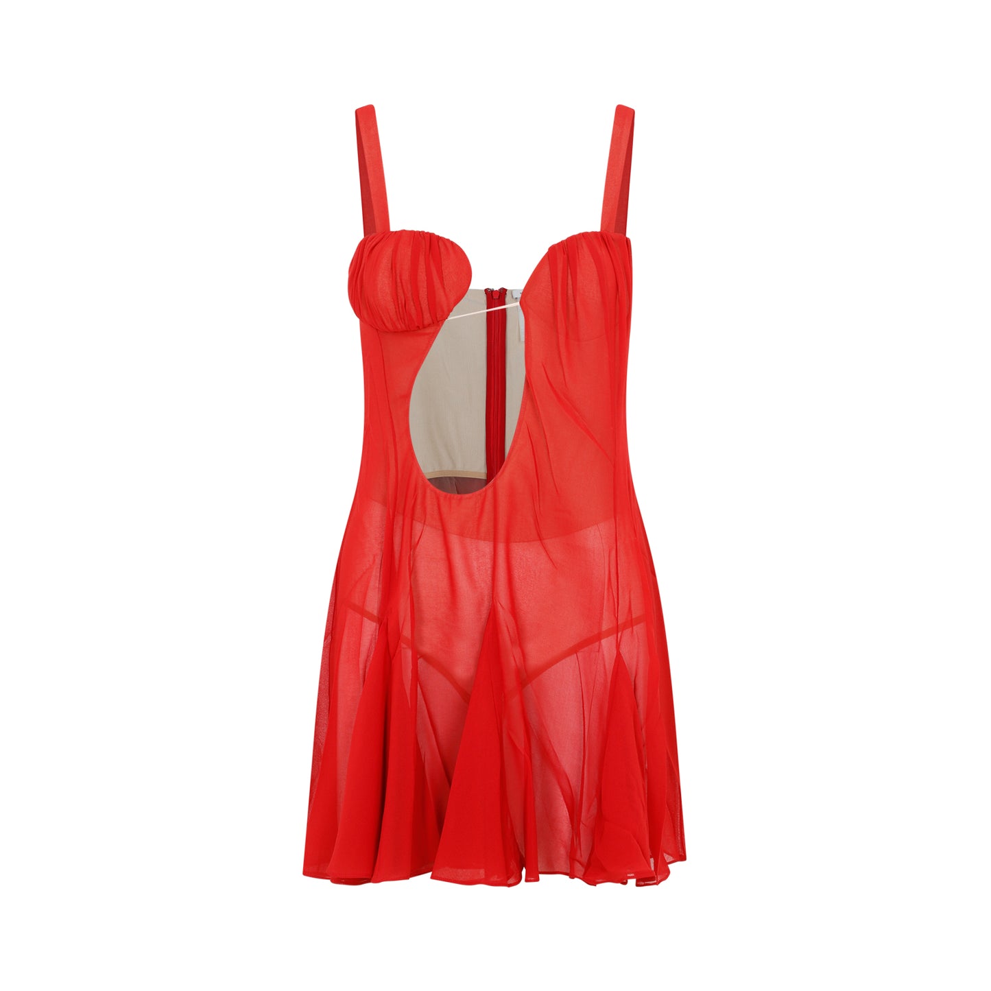 asymmetrical panel godet mini dress-image-2