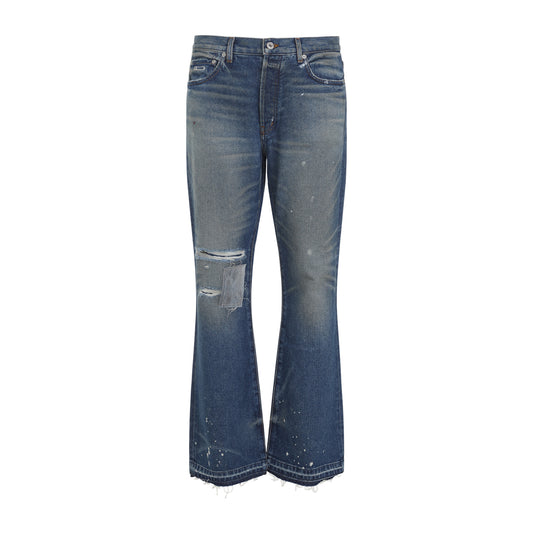 Indigo Blue Cotton Dagger Bootcut Jeans