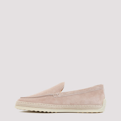 Pink Suede Leather Loafers