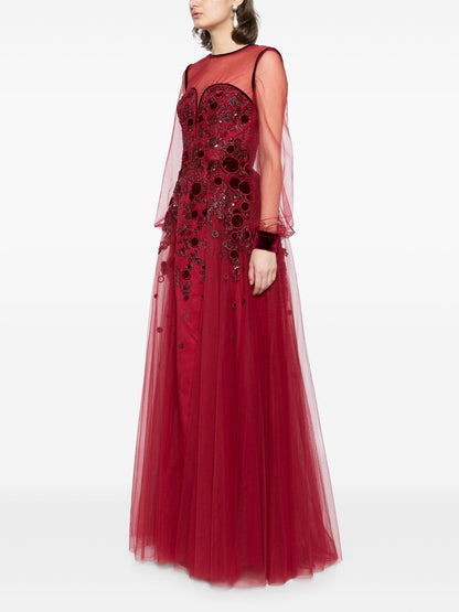 Embroidered tulle dress