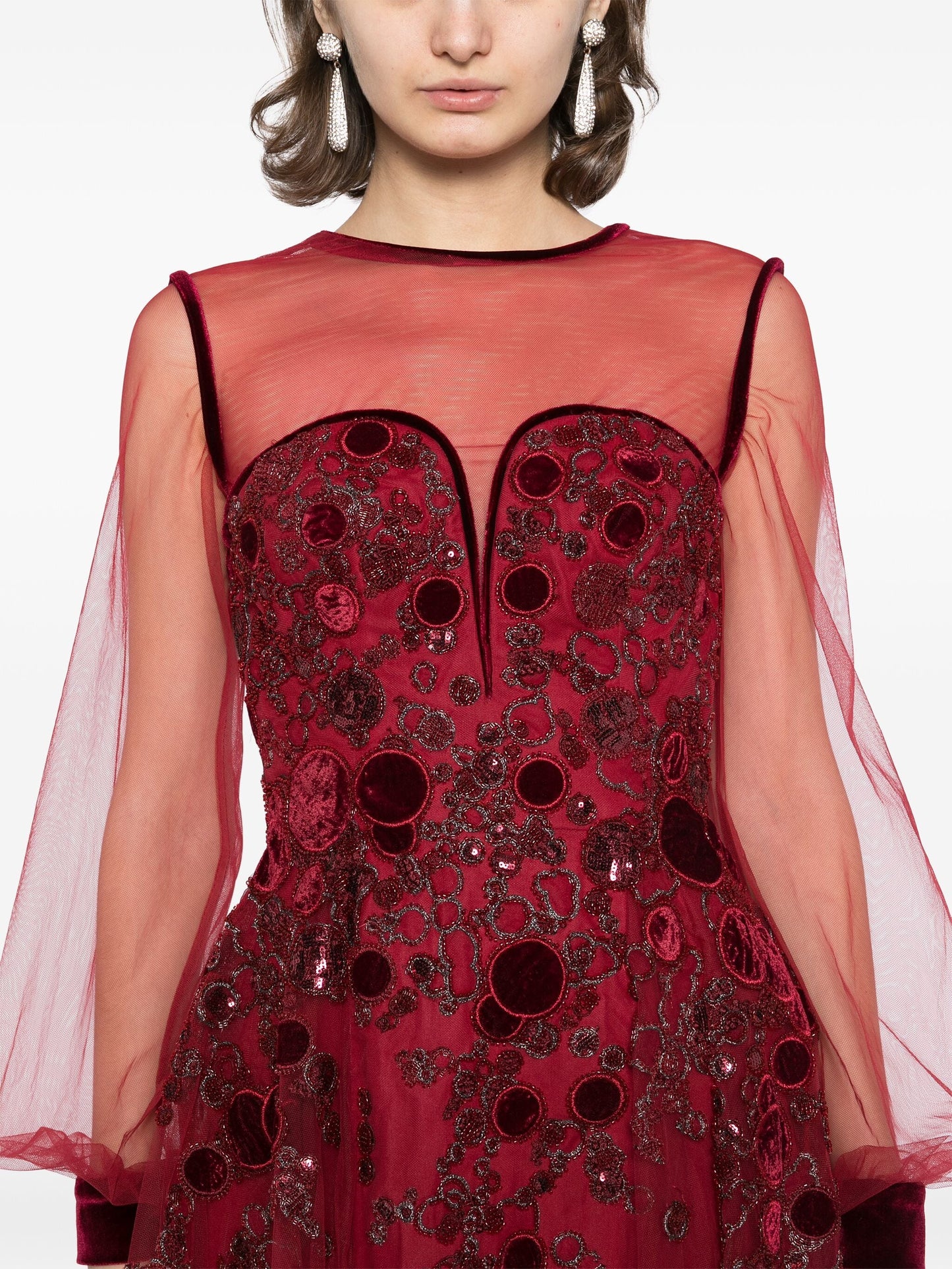 Embroidered tulle dress