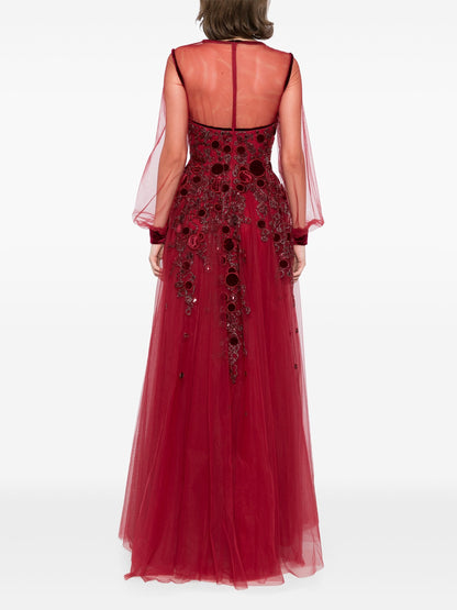 Embroidered tulle dress