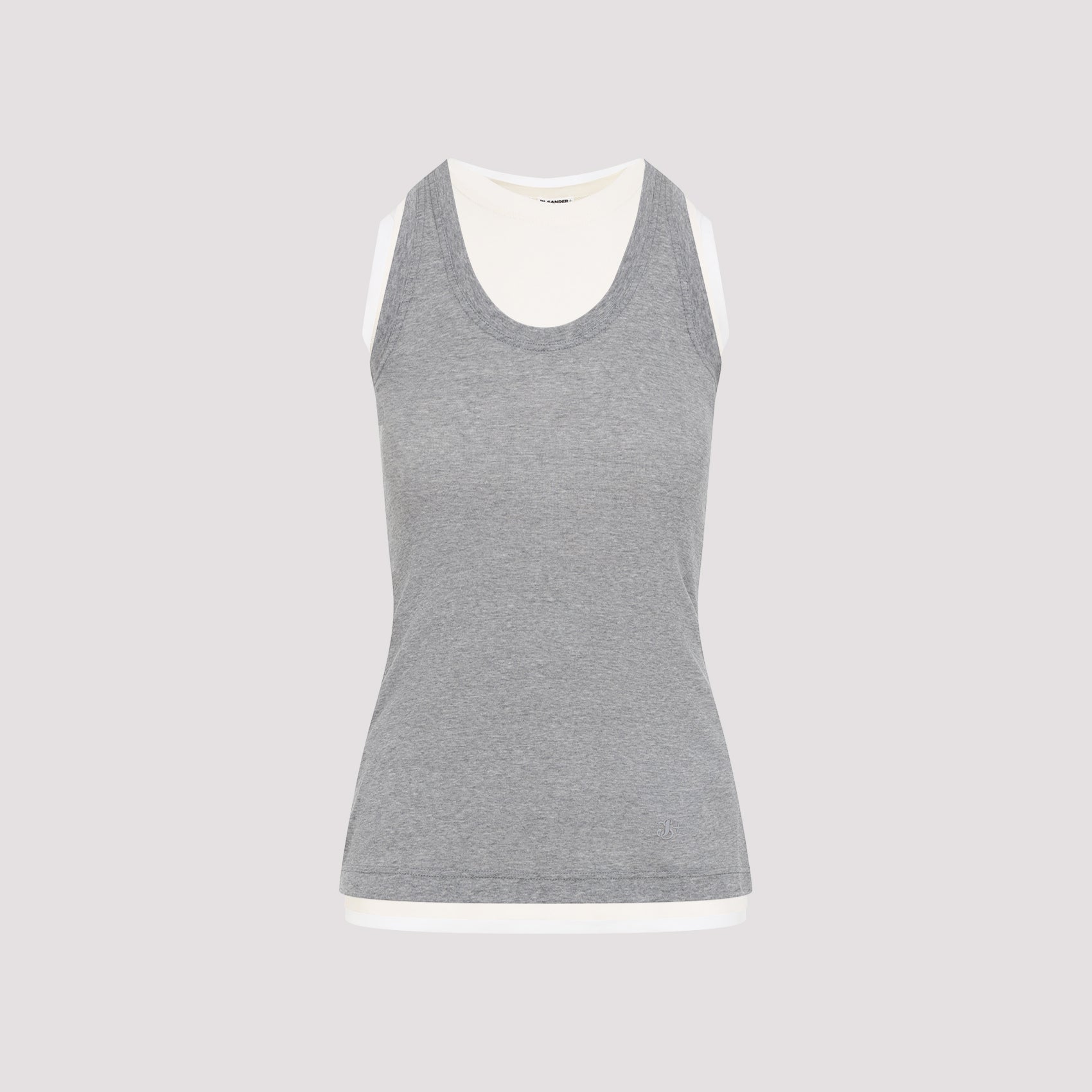 jil sander+ kit grey cotton tank top-image-1