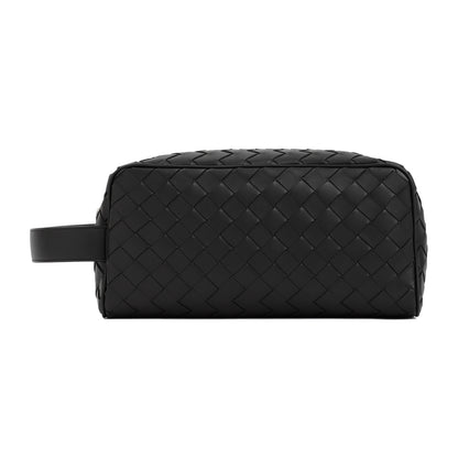 Black Intrecciato Travel Pouch