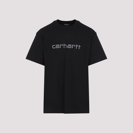 short sleeves rivet script t-shirt-image-1