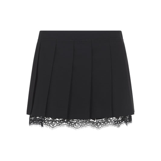 Black Wool Mini Skirt