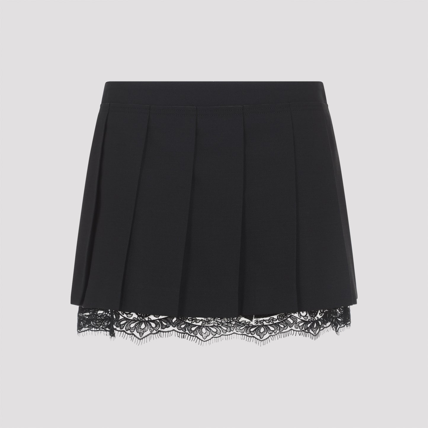 Black Wool Mini Skirt
