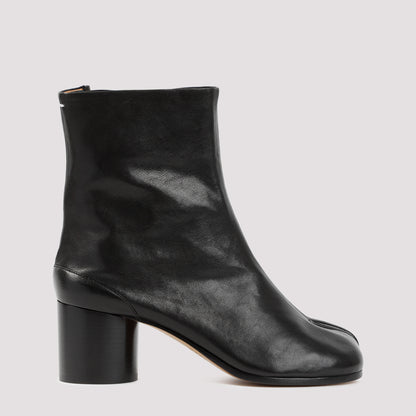 Black Leather Tabi Boots