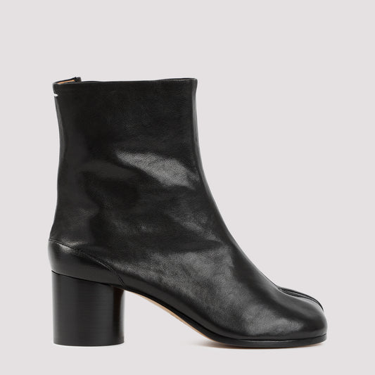 Black Leather Tabi Boots