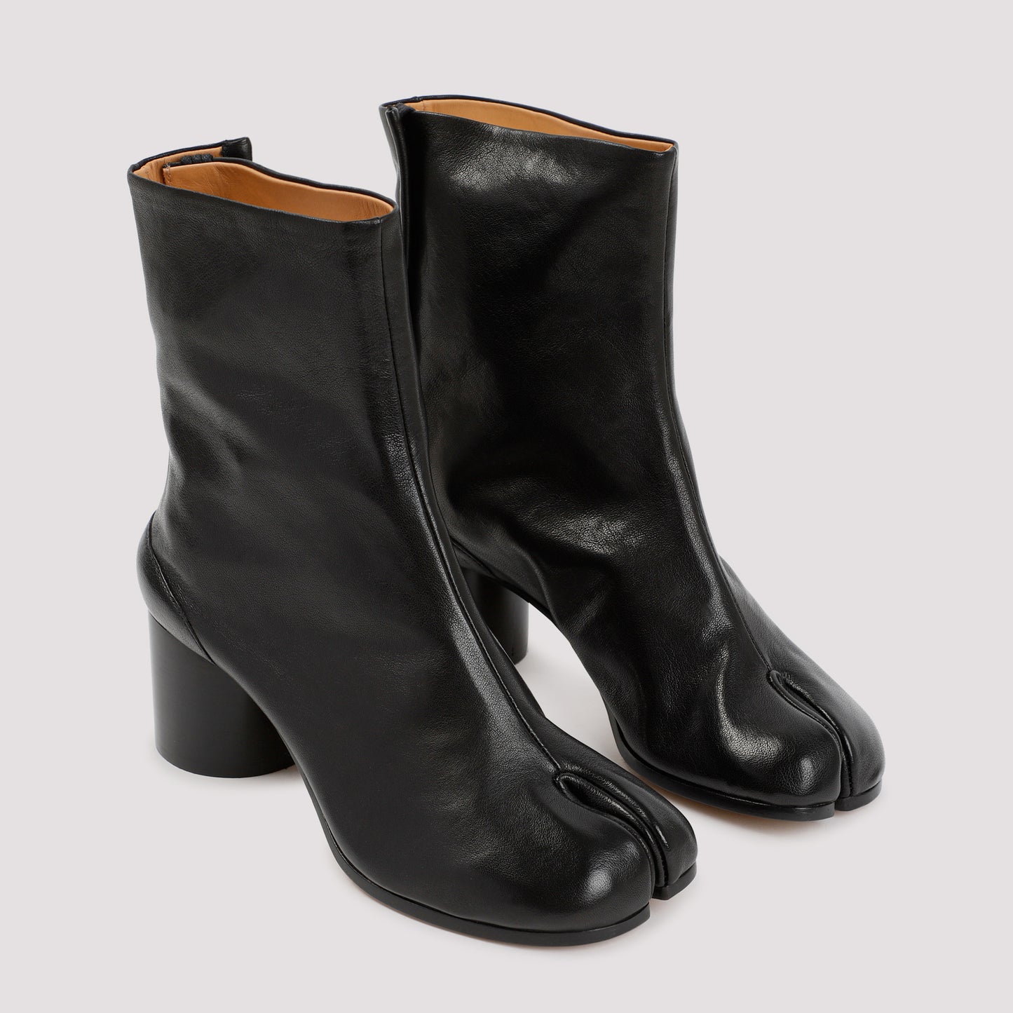 Black Leather Tabi Boots