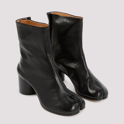 Black Leather Tabi Boots