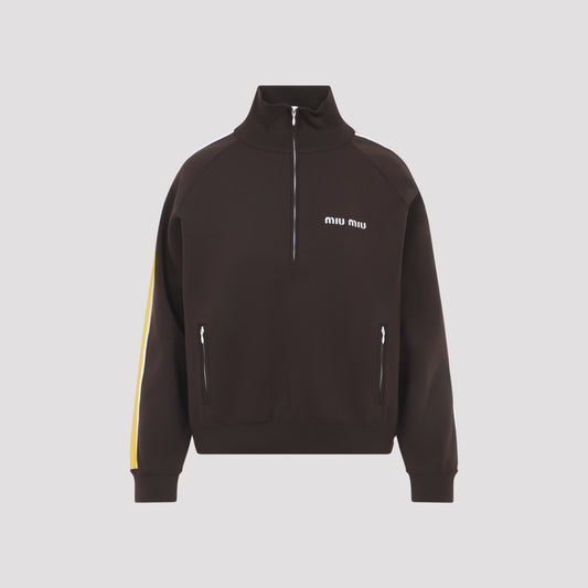 Brown Polyamide Turtle Neck