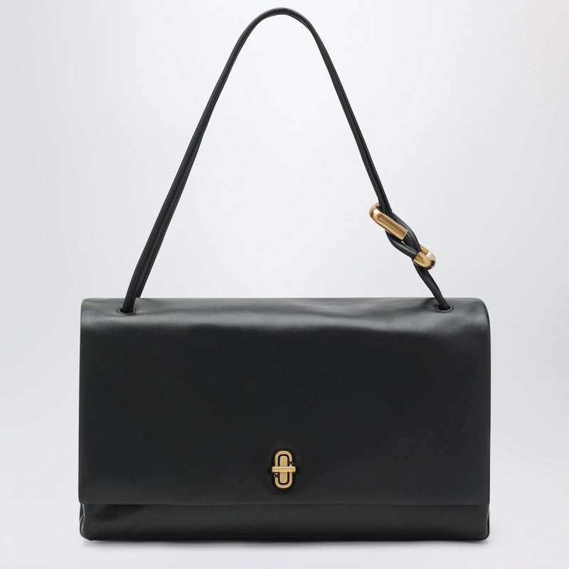 The Large Dual bag in black leather