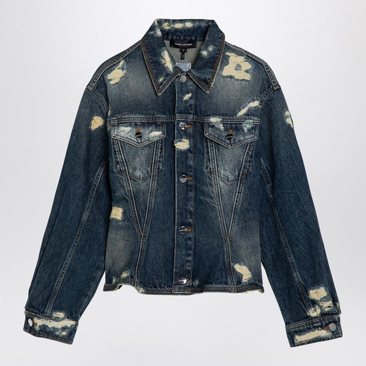 Washed Denim Jacket With Worn Details
